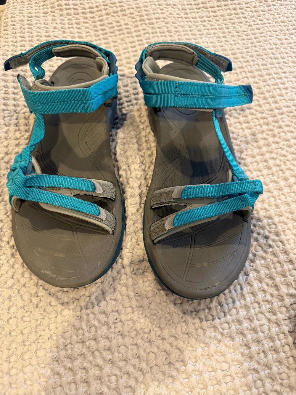 Teva Women's Teal and Gray Strappy Outdoor Sandals